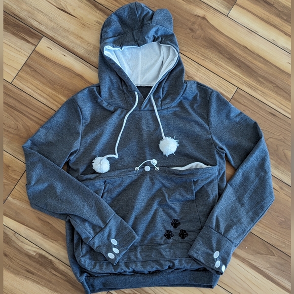 Cat Carrying Hoodie [M] - Picture 2 of 7